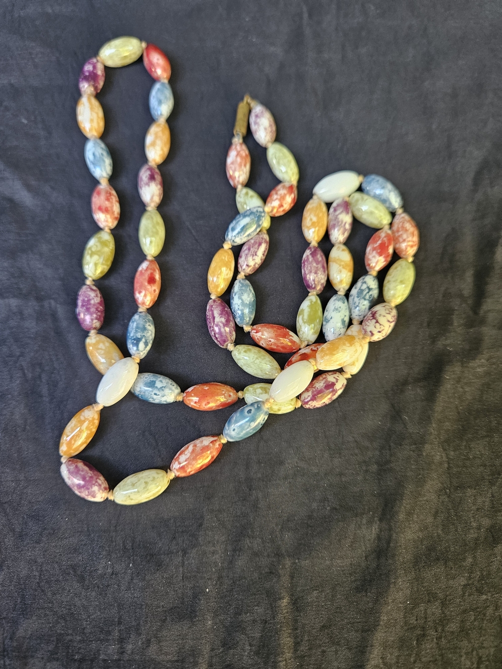 Multicolor Glass Beaded Women's Necklace Vintage- Vibrant Gemstone Look